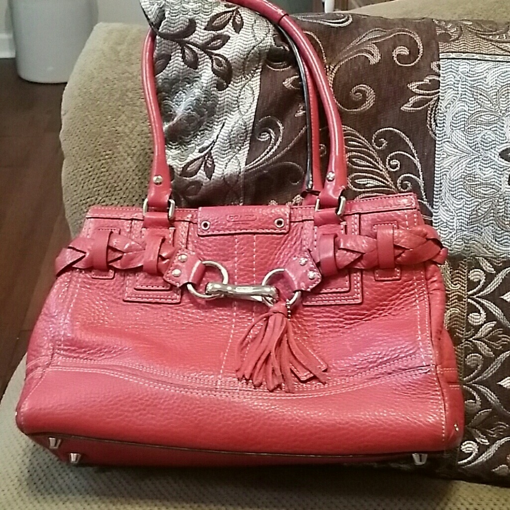 Coach Hamilton Coral leather handbag